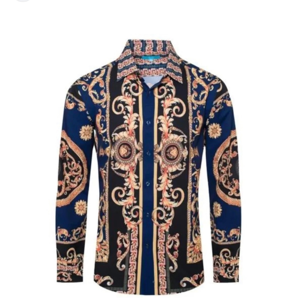 NWOT Luxe Inspired Baroque Scrollwork, Medallions, Regal Lion Motif Print Medium